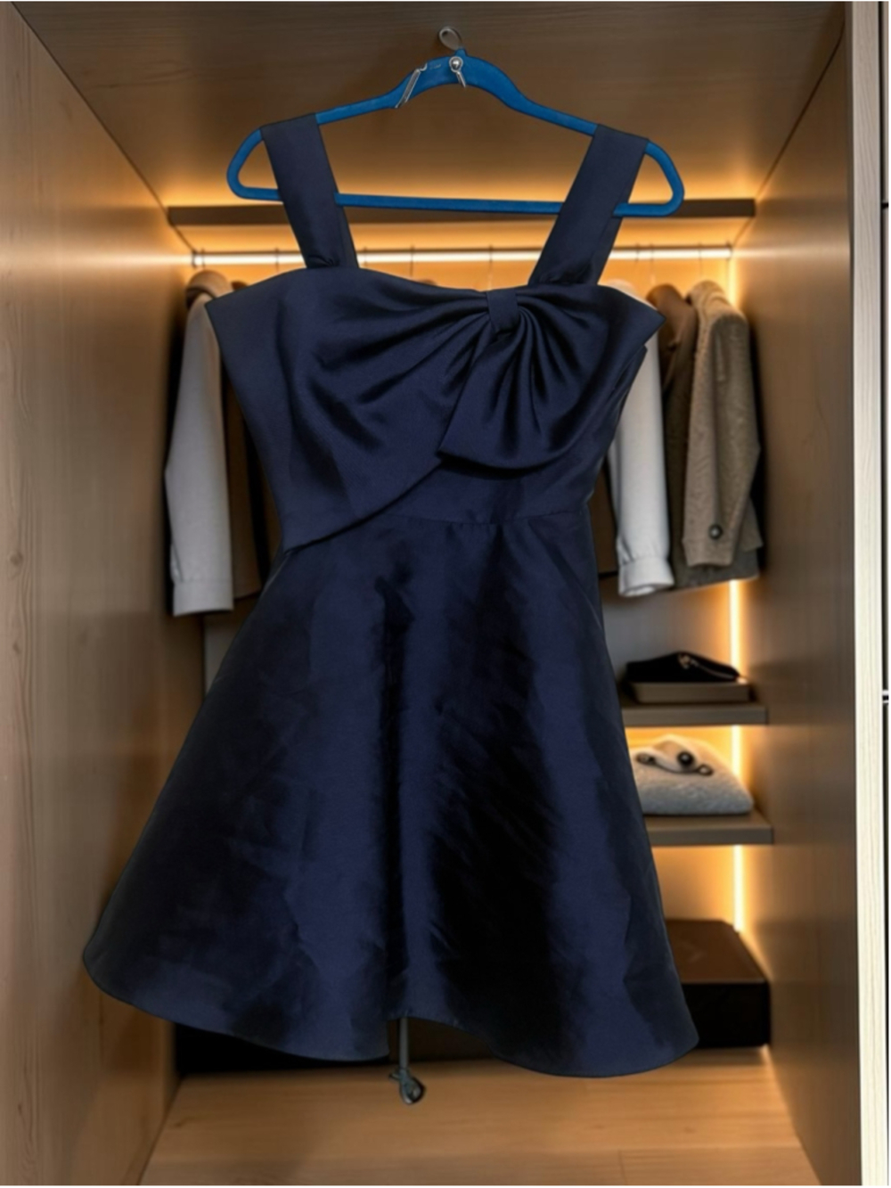 Rare Editions Girls Size 7 Navy Satin Bow Party Top Tunic Tulle Ruffle Y2K